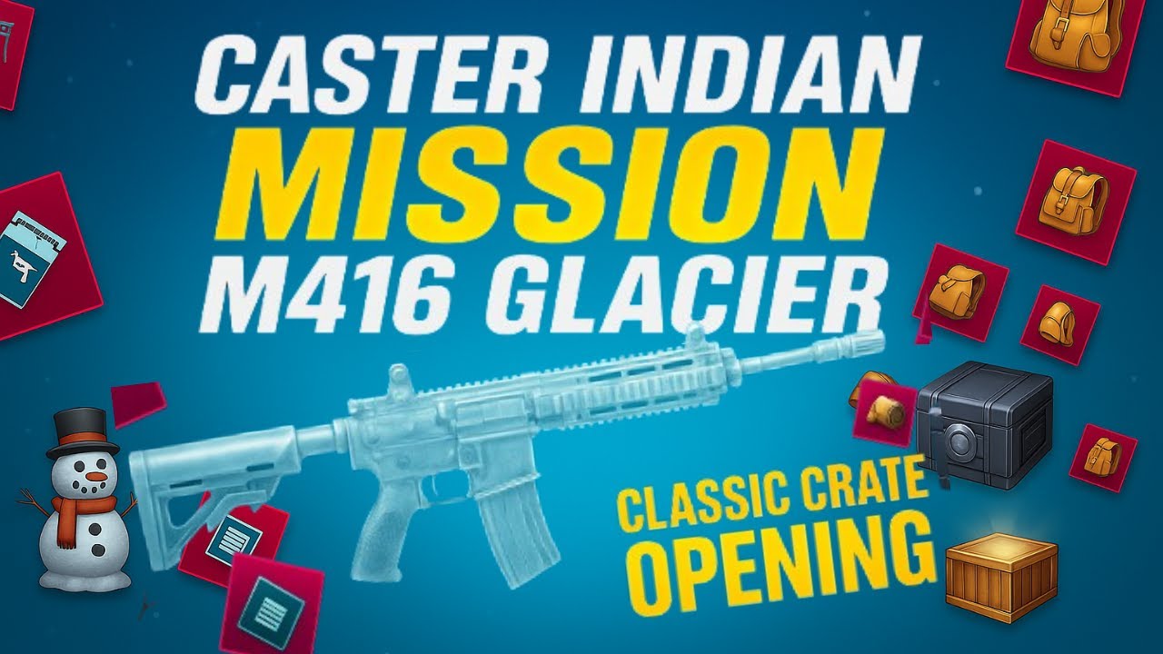 💥 M416 Glacier Nikal Gayi? 😱 | Caster Indian LIVE Crate Opening Madness! 🎁🔫
