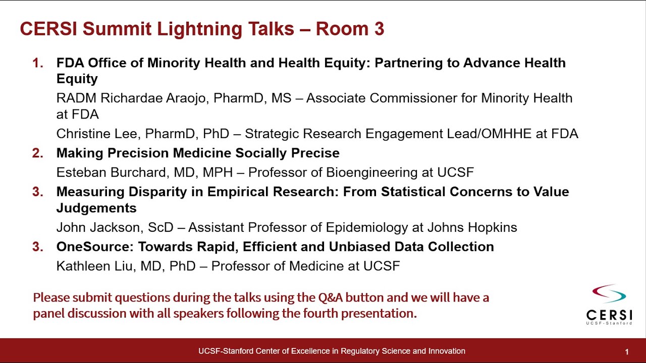 2022 CERSI Summit - Research Talks Room 3: Health Disparities