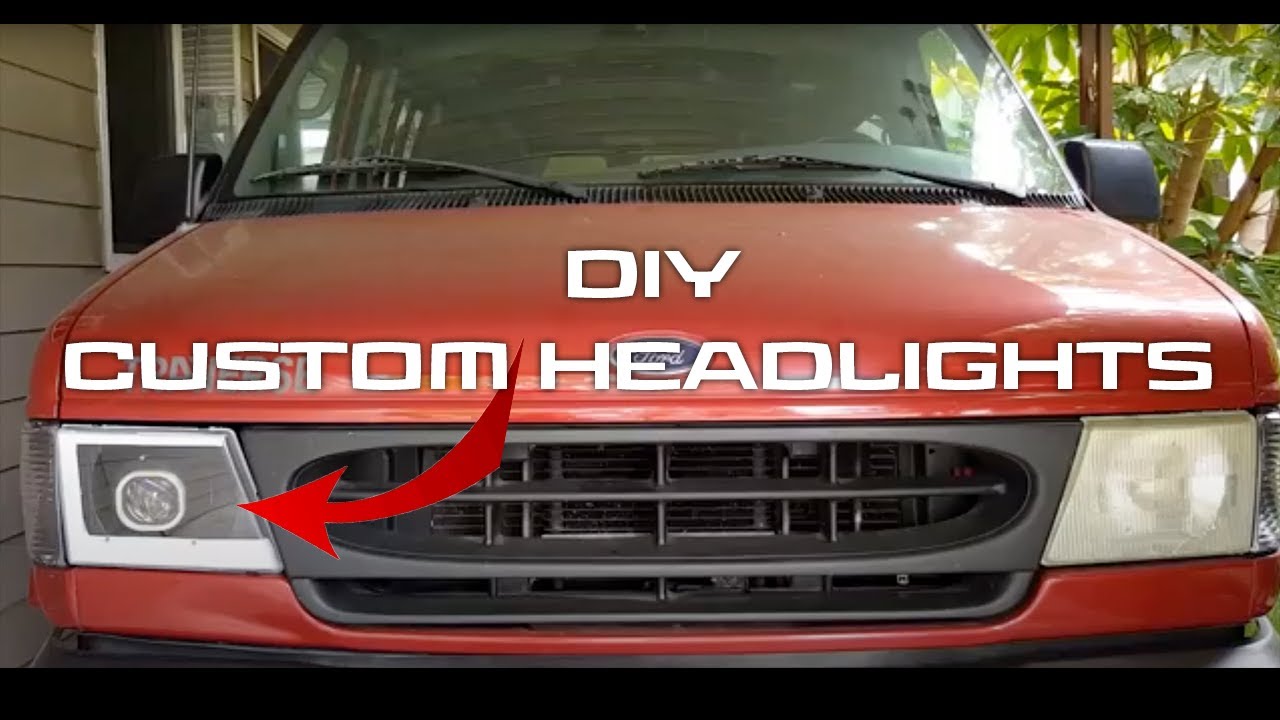 DIY - Ford Van Econoline custom LED, projector and halo headlights