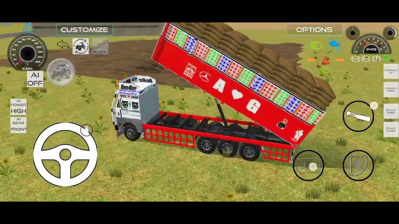 Drive Heavy Dumper Truck With Full Loaded With Bori  in game 🔥#dumper # gaming videos