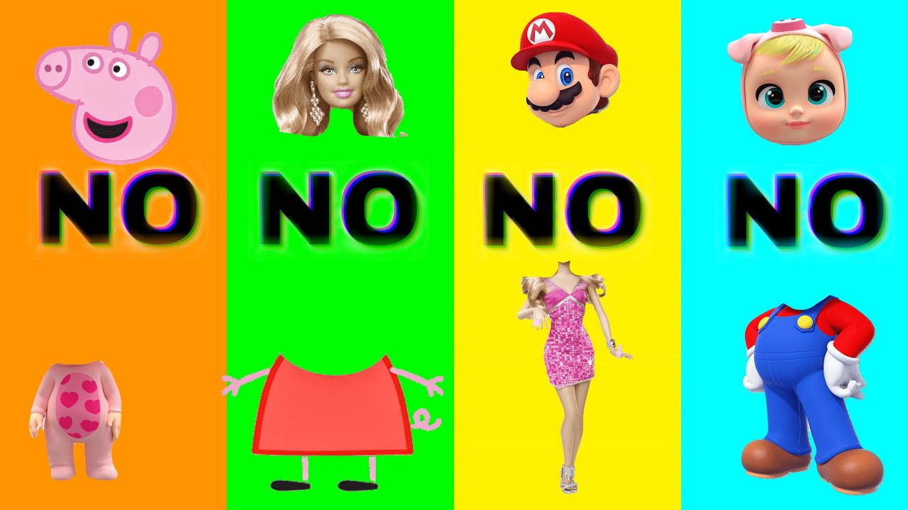 BARBIE, PEPPA, MARIO, CRY BABIES | WRONG HEAD