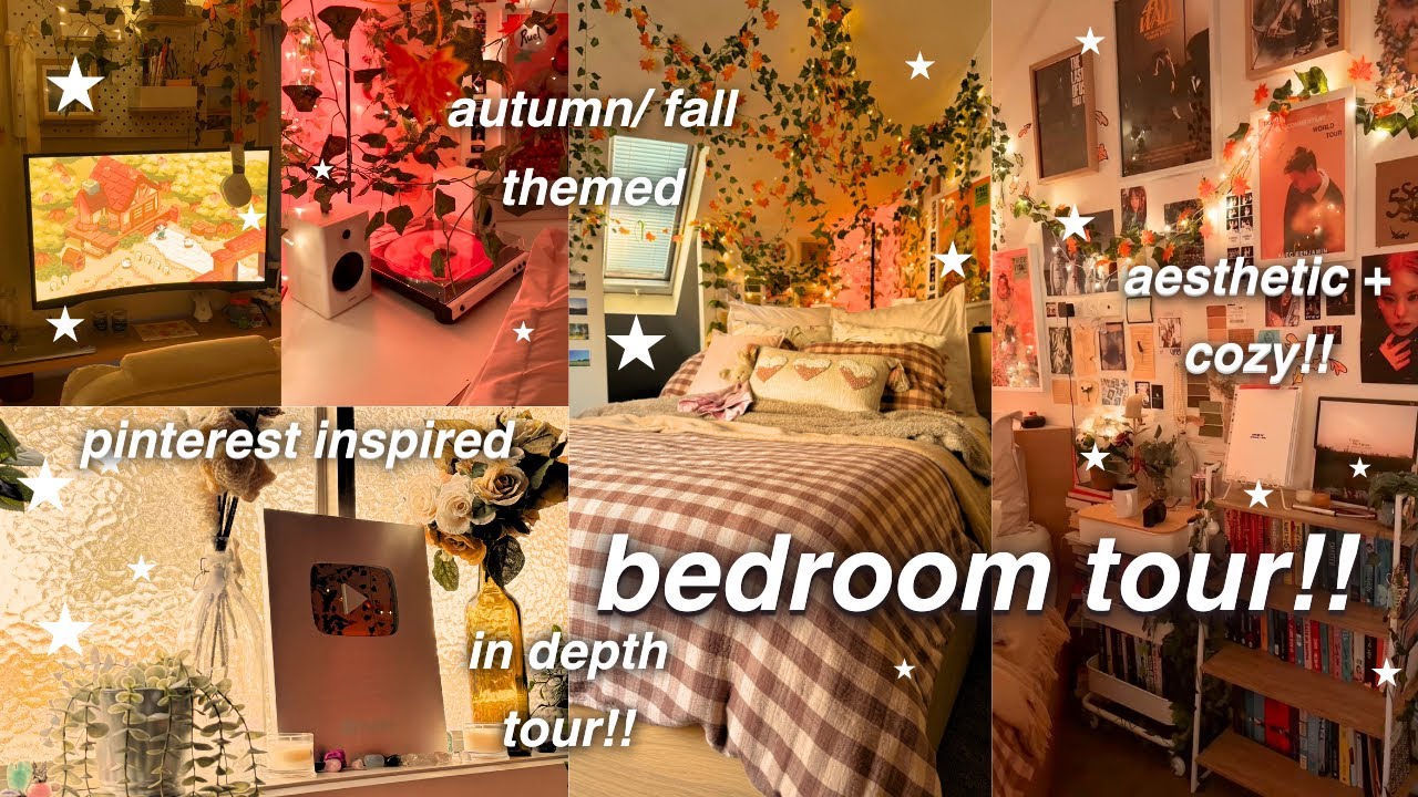 Cozy Room Tour 2024!!  Autumn Vibes 🍂🕯 *pinterest inspired!*