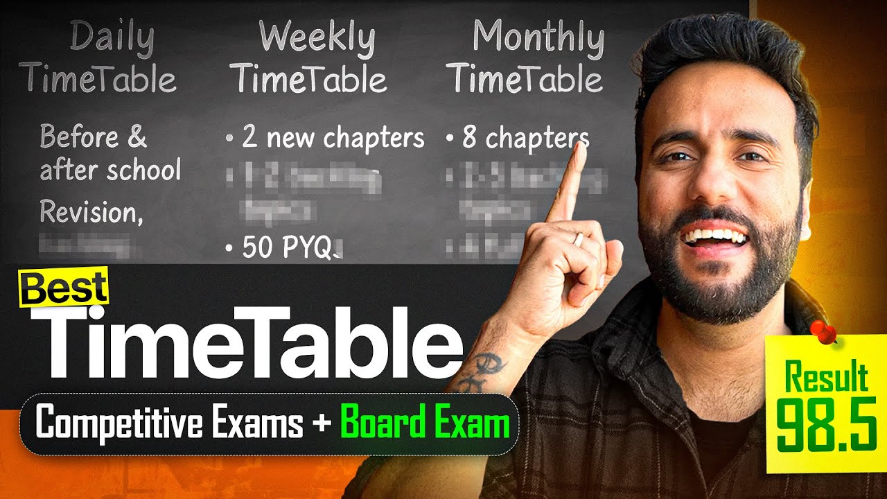 Perfect TIMETABLE for Students to TOP any Exams | Toppers' Timetable 🔥