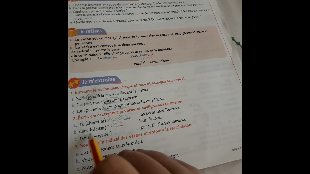 trésor des mots ce2 conjugaison radical et terminaison du verbe page 25