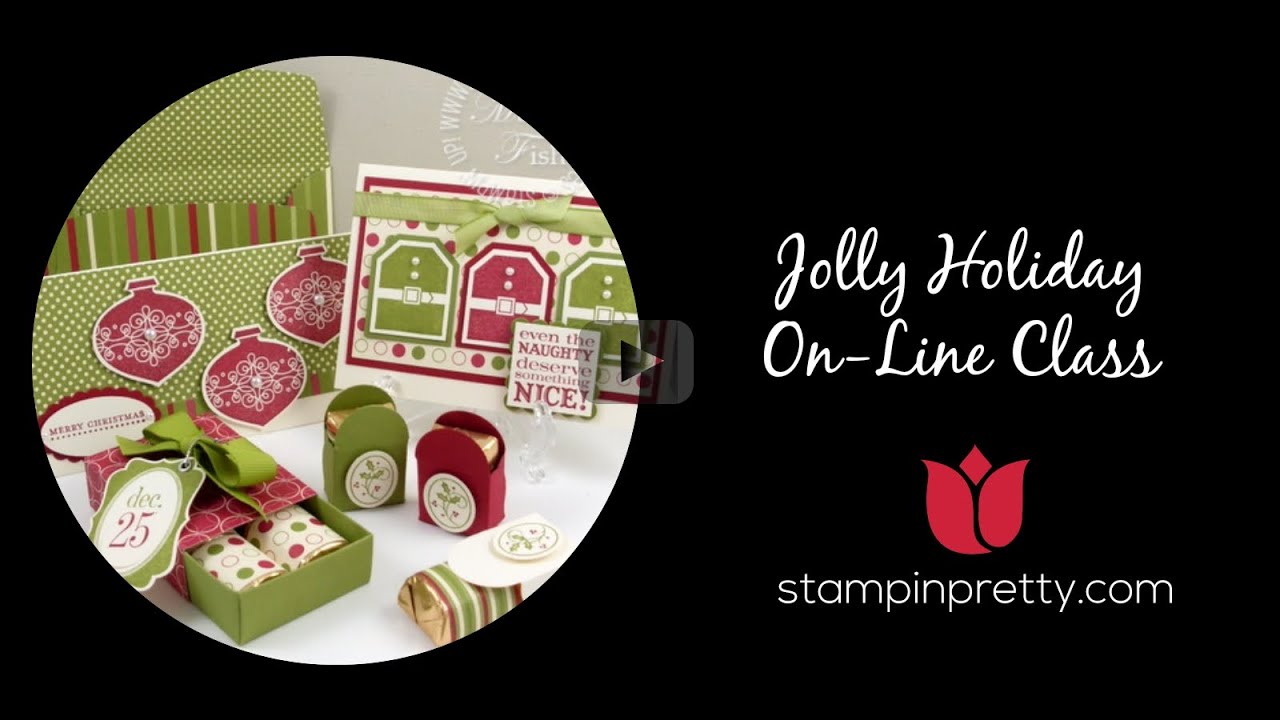 Stampin' Pretty Tutorial:  Jolly Holiday Online Class -- Santa and His Elves Card