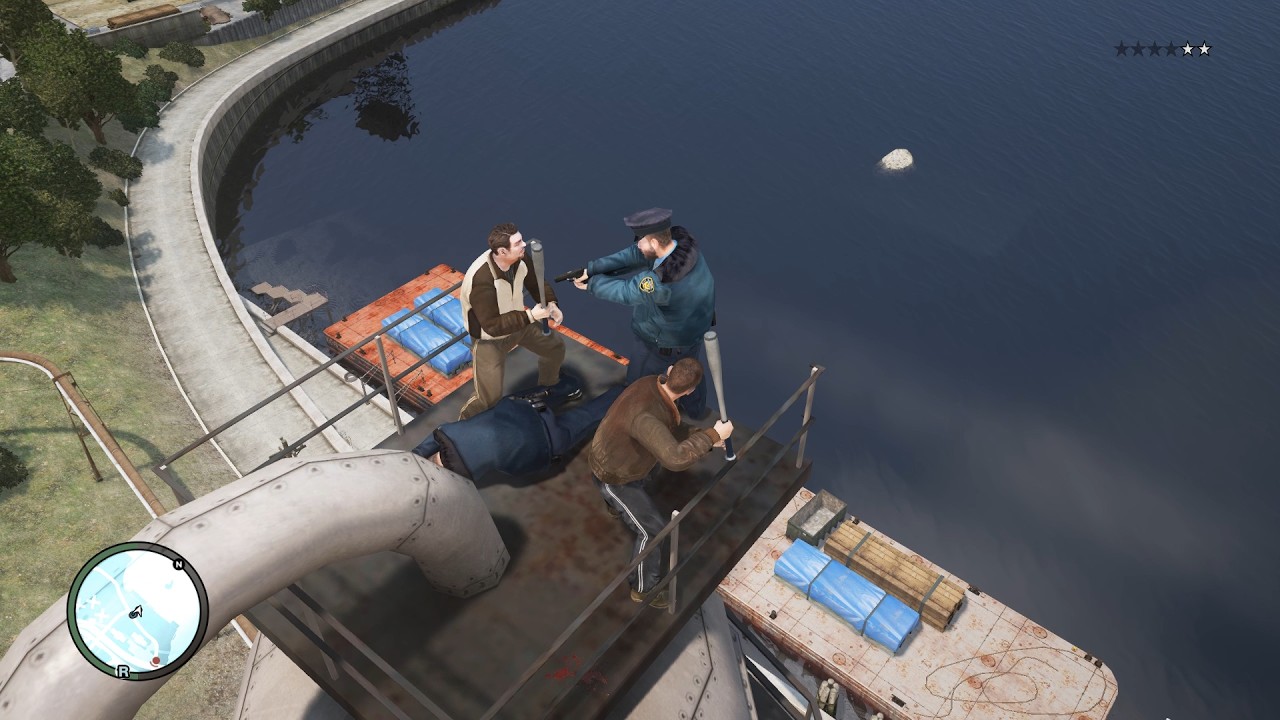 Dumb cops climb the wrong ladder in GTA IV #3
