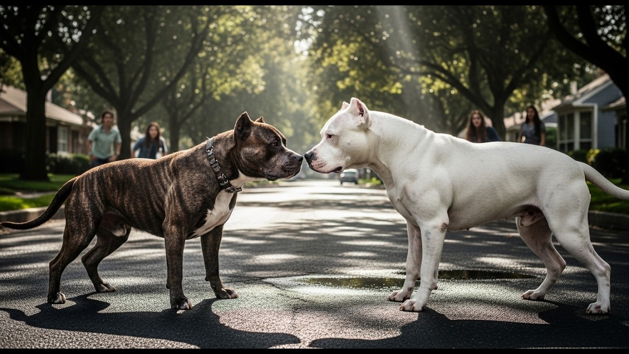 El pitbull perdió el control, pero el Dogo Argentino protegía algo más importante