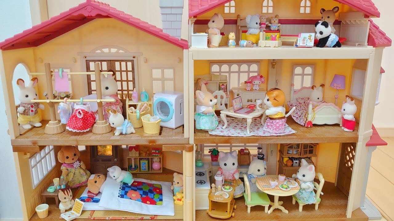 シルバニアファミリー 赤い屋根の大きなお家 リーメント マイメロ 和室 sylvanianfamilies calicocritters 森林家族