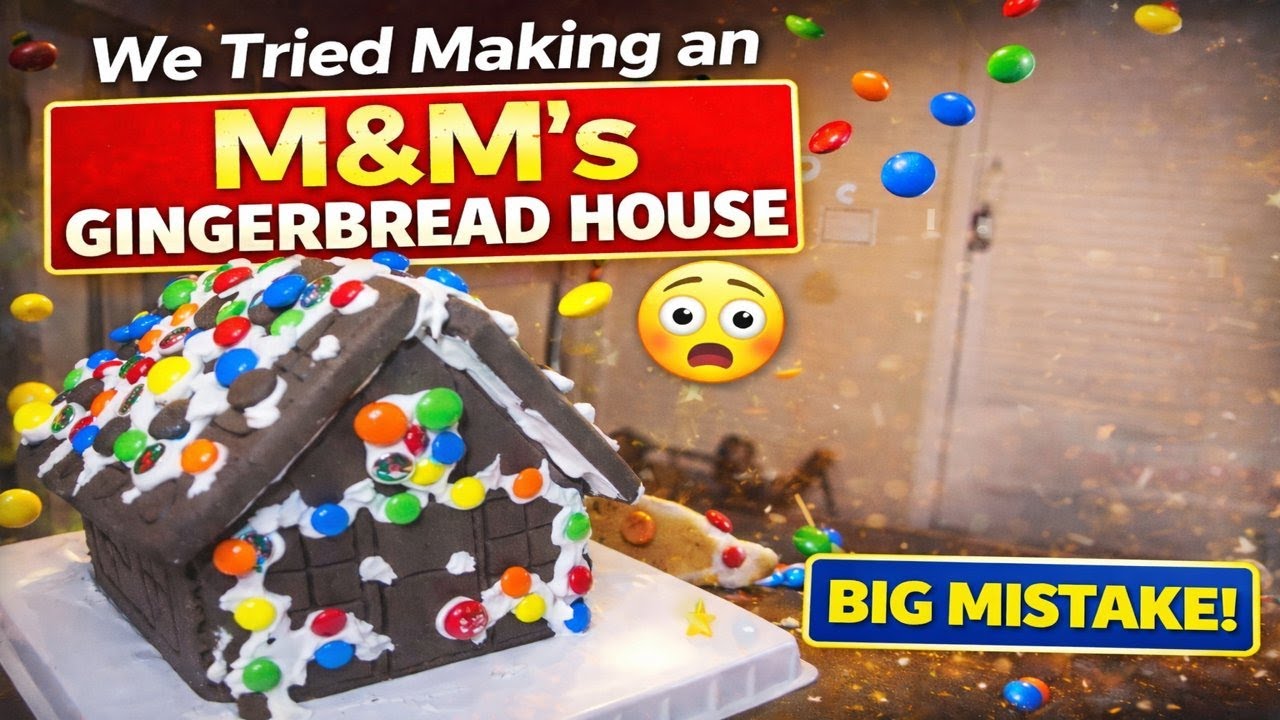 “We Tried Building an M&M’s Gingerbread House as a Family… BIG Mistake 😂🍬”