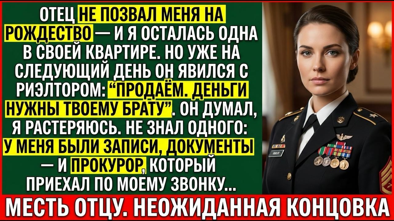 Отец Не Позвал Меня На Рождество — А Потом Решил Продать Мою Квартиру. Но Тут Приехал Прокурор
