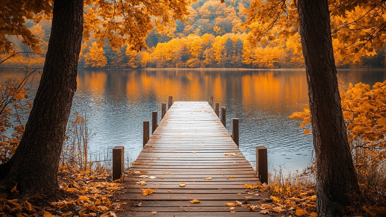 October Autumn Scenery with Peaceful Relaxing Music🍁Instant Relief from Anxiety & Stress ~ Healing