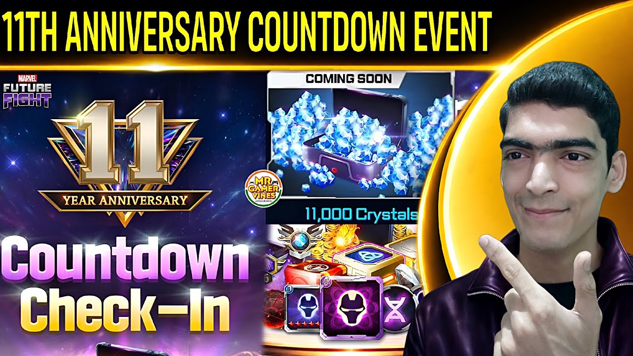 11-Year Anniversary Countdown Check-in Event 💎 FREE 11,000 Crystals | Marvel Future Fight 