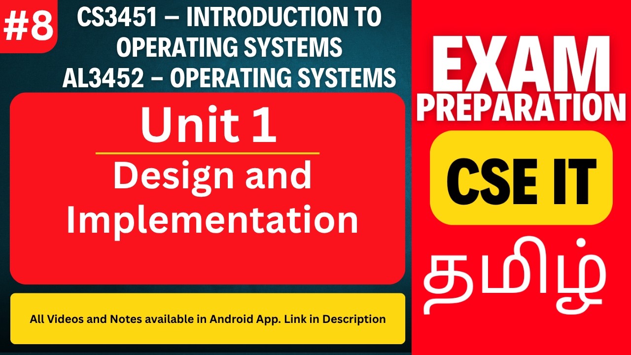 Design and Implementation of Operating Systems | CS3451 & AL3452 | Anna University