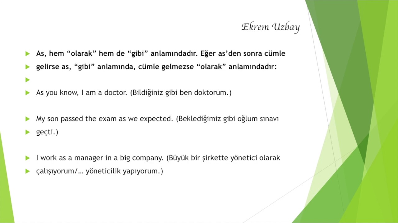 Like, as & such as | İngilizce öğreniyorum | Ekrem Uzbay