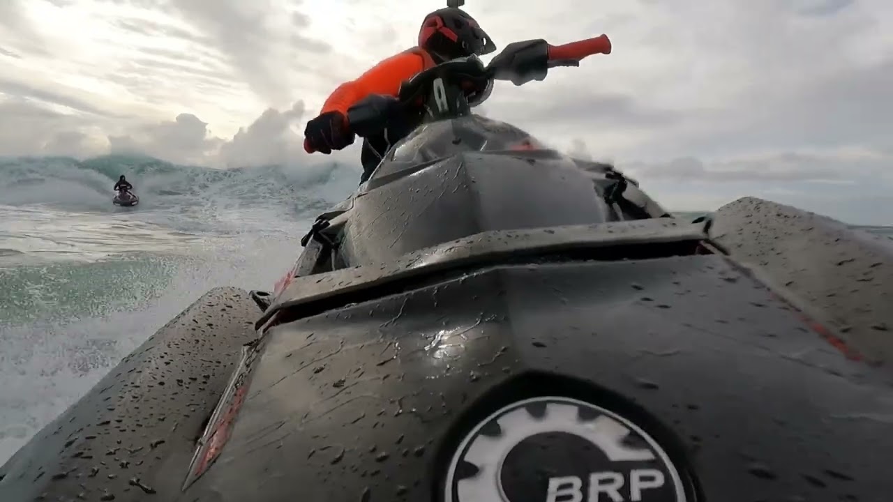 Seadoo spark carving it up in large waves -David H on fire (music )