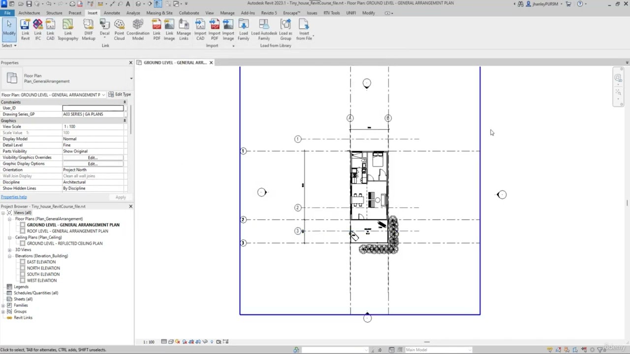 4.01 Koppel een CAD-tekening aan Revit om te gebruiken als onderlegger