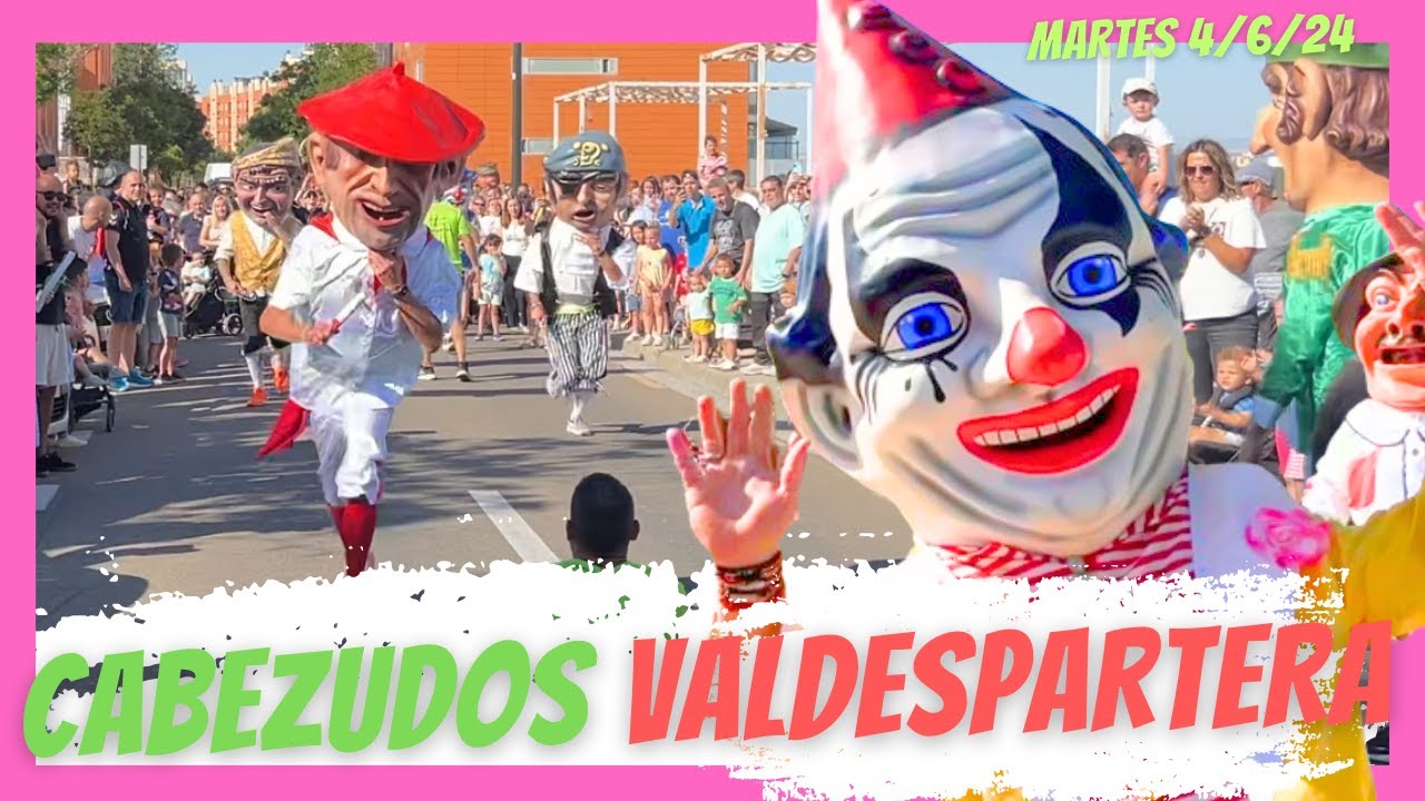 Recorrido de CABEZUDOS en la Fiestas de VALDESPARTERA | Zaragoza 2024