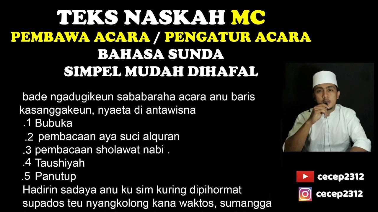 TEKS NASKAH MC PEMBAWA ACARA PENGATUR ACARA (SUSUNAN ACARA) BAHASA SUNDA SIMPEL MUDAH DIHAFAL