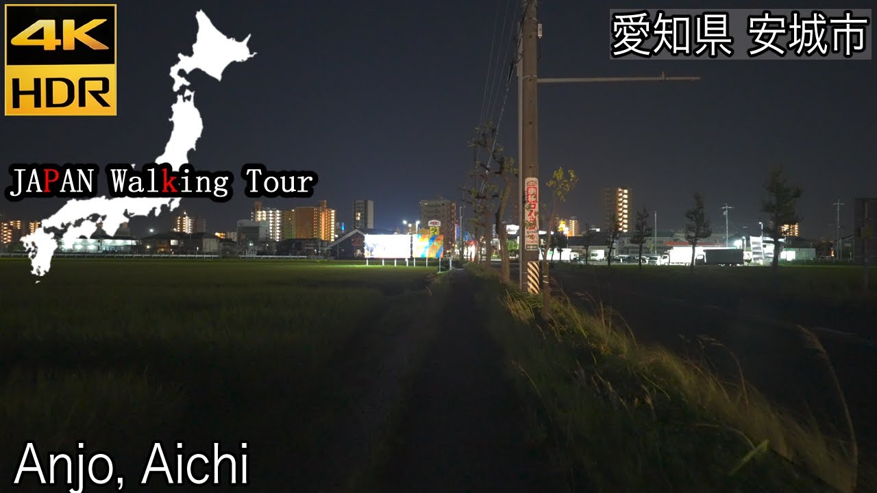 [4K HDR] Anjo at Night | Mikawa Anjo Station North Side in Aichi | 愛知県安城市 安城駅北側