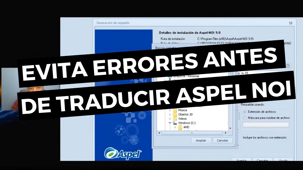 COMO PREPARAR LA BASE DE DATOS A TRADUCIR EN ASPEL NOI