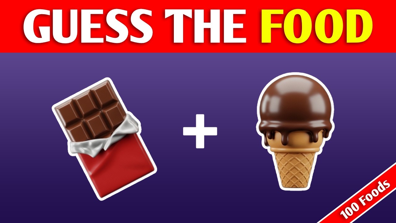 GUESS The FOOD by EMOJI 🤔 | 100 Food Quiz Challenge