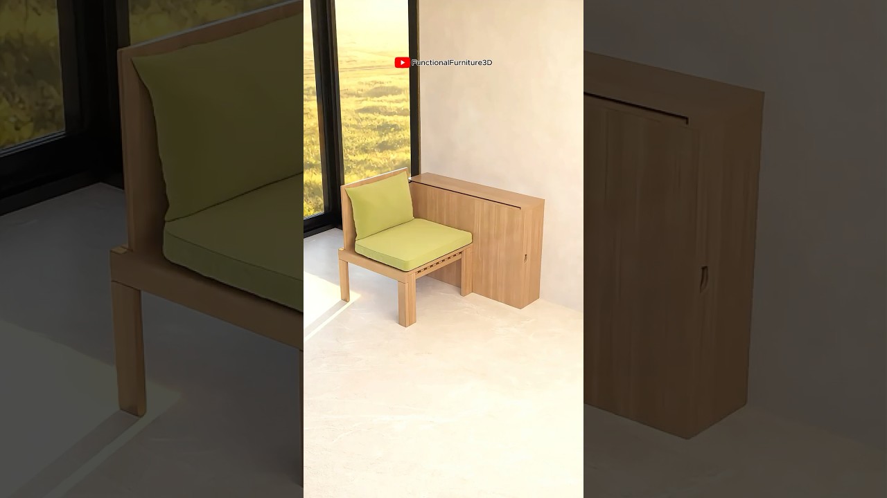 Modular Furniture That Becomes Two Seats and a Table #spacesaving