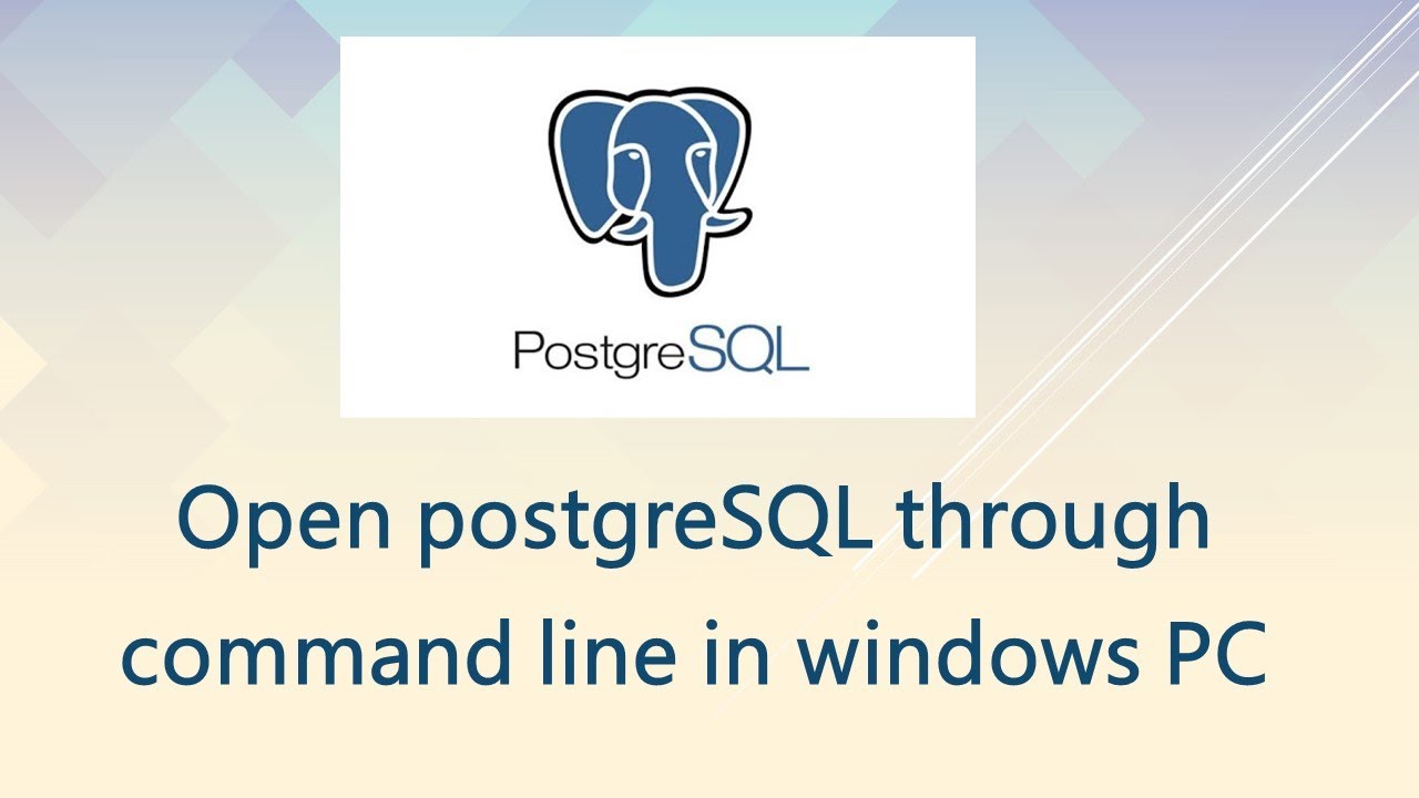 Open postgreSQL through command prompt in windows PC