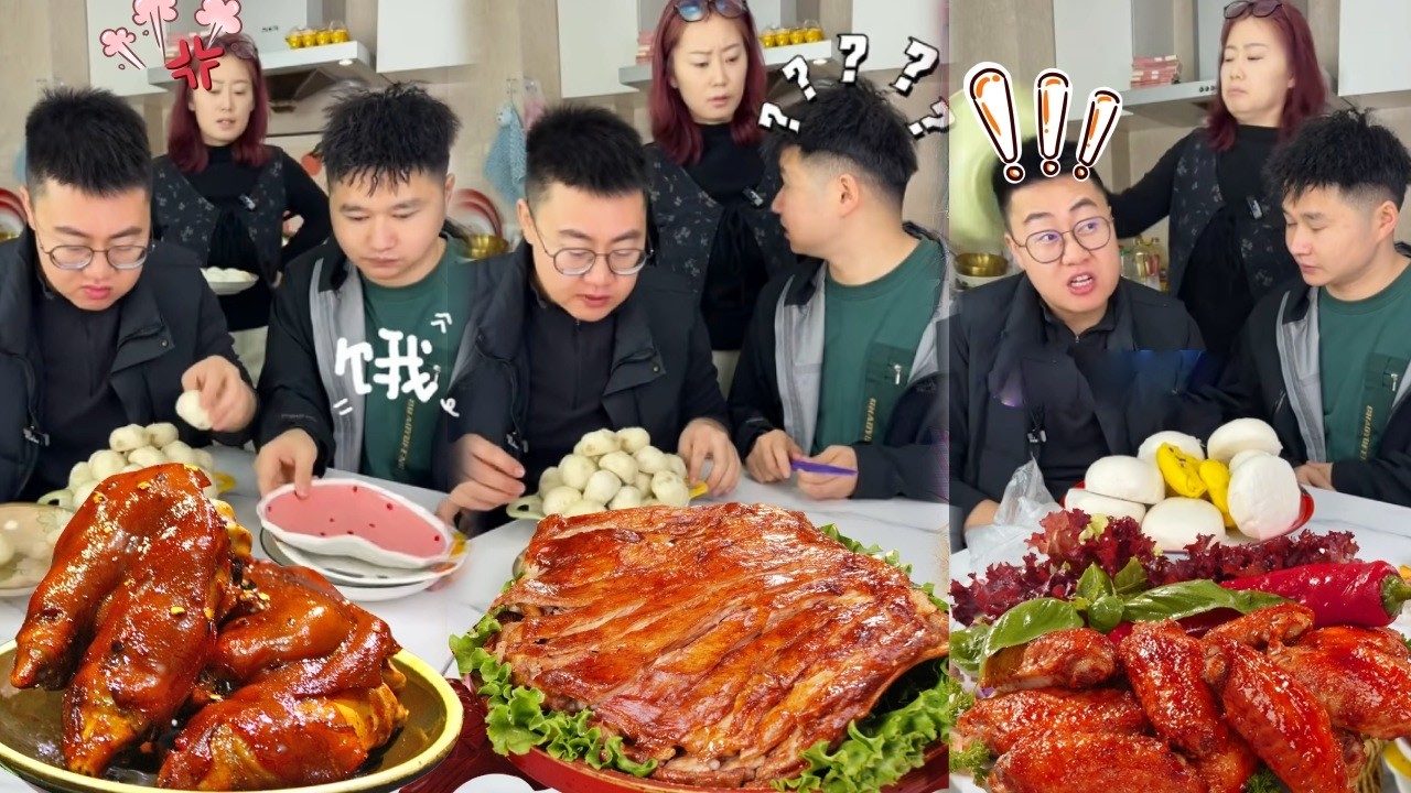 蠢哥哥趁老妈不在又欺负弟弟，霸占所有的包子，老妈这次要让蠢哥哥吃个够，买来十几个大馒头让哥哥吃，吃不完不准走找找记性