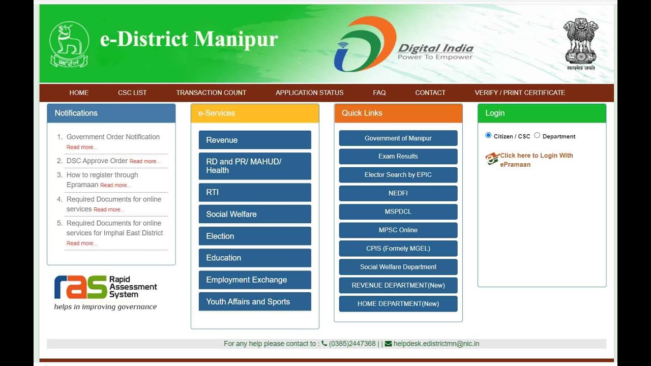 Registers in ePremaan // Manipur //
