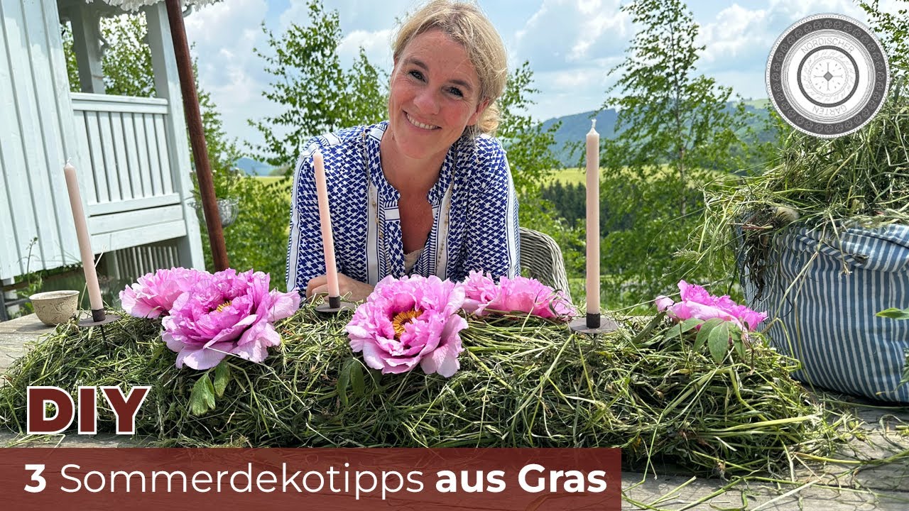 DIY - GRASSCHNITT als Dekomaterial, Sommerkränze und Tischdeko