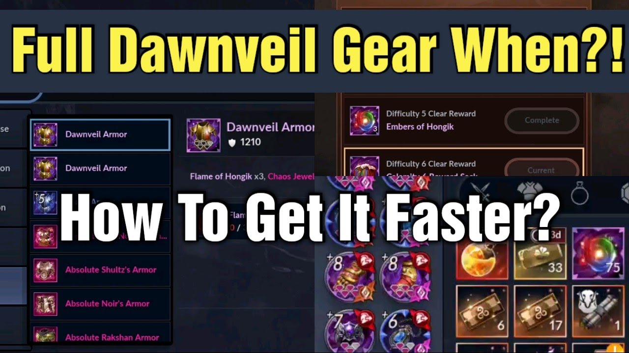 Black Desert Mobile Полная экипировка Dawnveil Когда выйдет?
