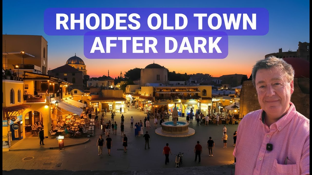 GREECE RHODES Old Town After Dark - RESTAURANTS, Cafes, BARS, Bakeries, Ice cream, Entertainers