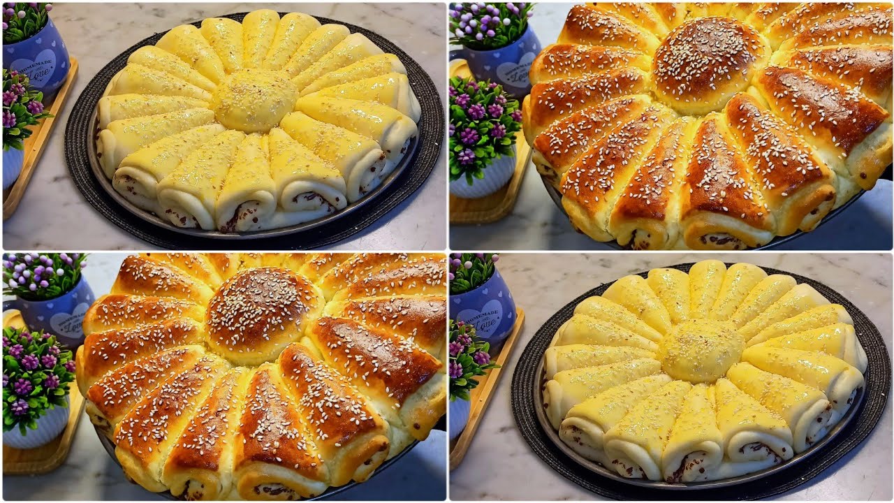 بريوش الوردة محشي بالشكولاطة الذ واسهل بريوش توجديه لقعوة العصر  BRIOCHE