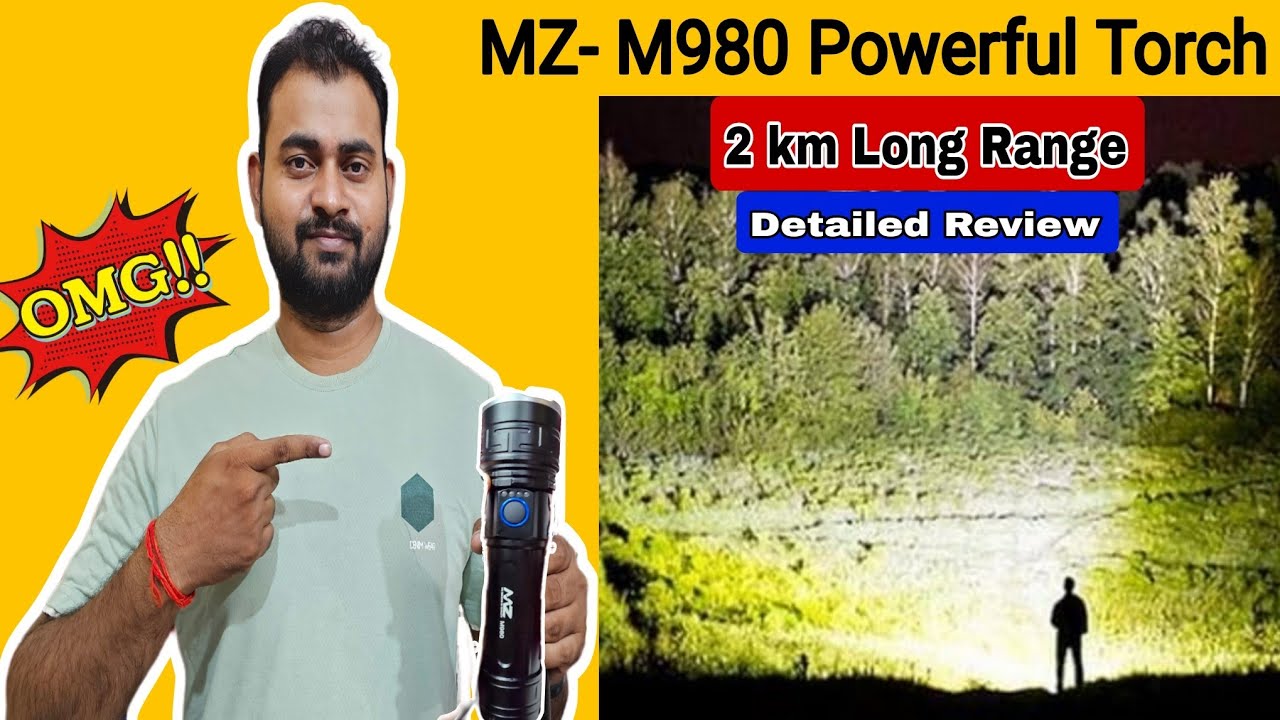 MZ M980 धमाकेदार टॉर्च😳 || Best Rechargeable Zooming Torch In India || Powerful Torch Light