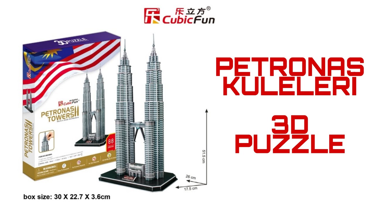 PETRONAS KULELERİ 3D PUZZLE - PETRONAS TOWERS 3D PUZZLE