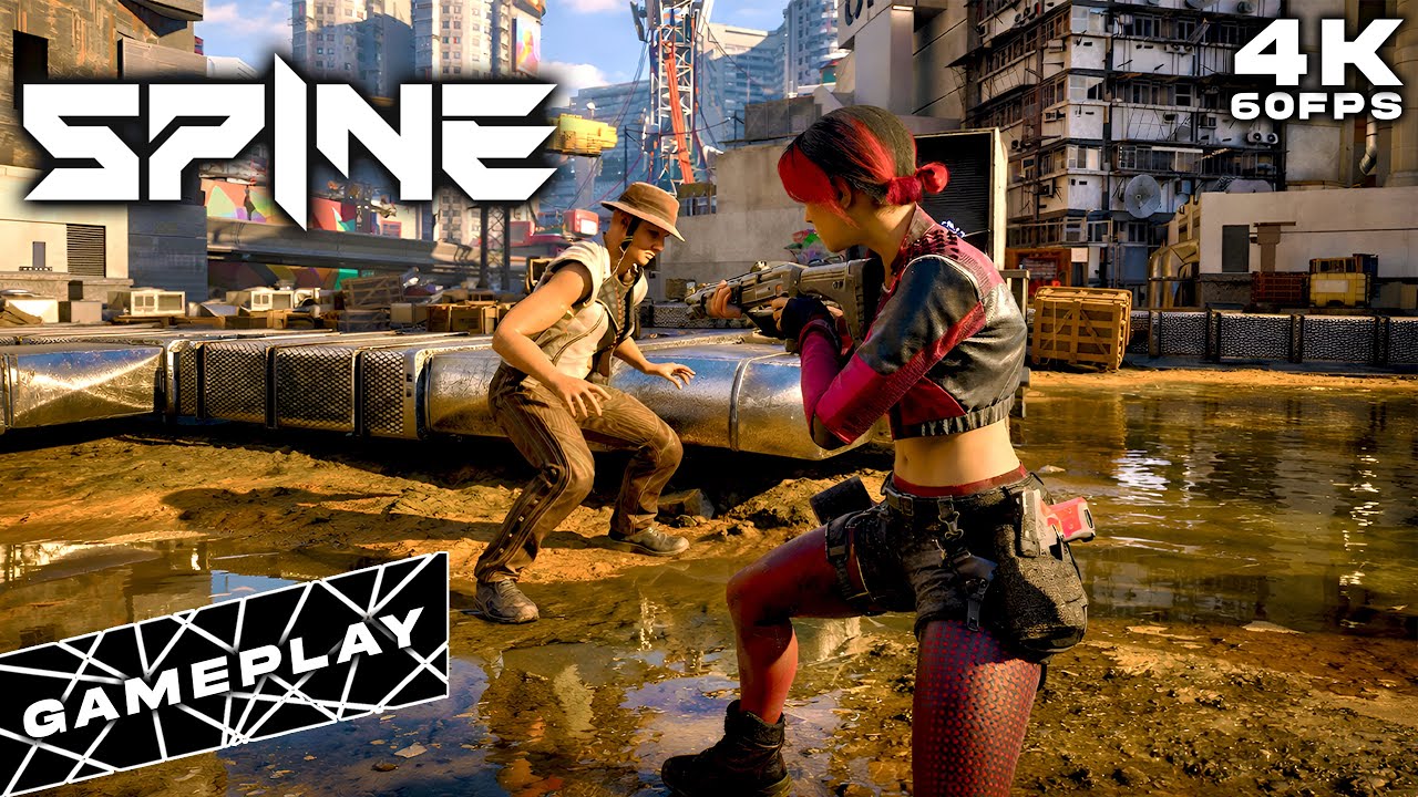 SPINE Gameplay - Cyberpunk Martial Arts Action Game (4K60FPS)
