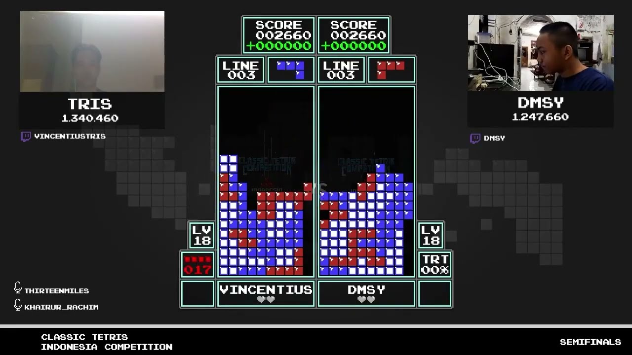 Classic Tetris Indonesia Competition Semi Finals & Finals - NES Tetris