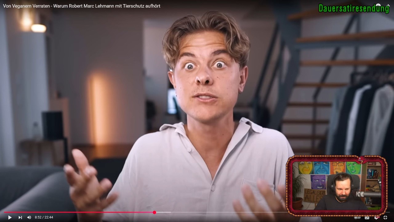 Entspannter Veganer reagiert auf anstrengende Veganer