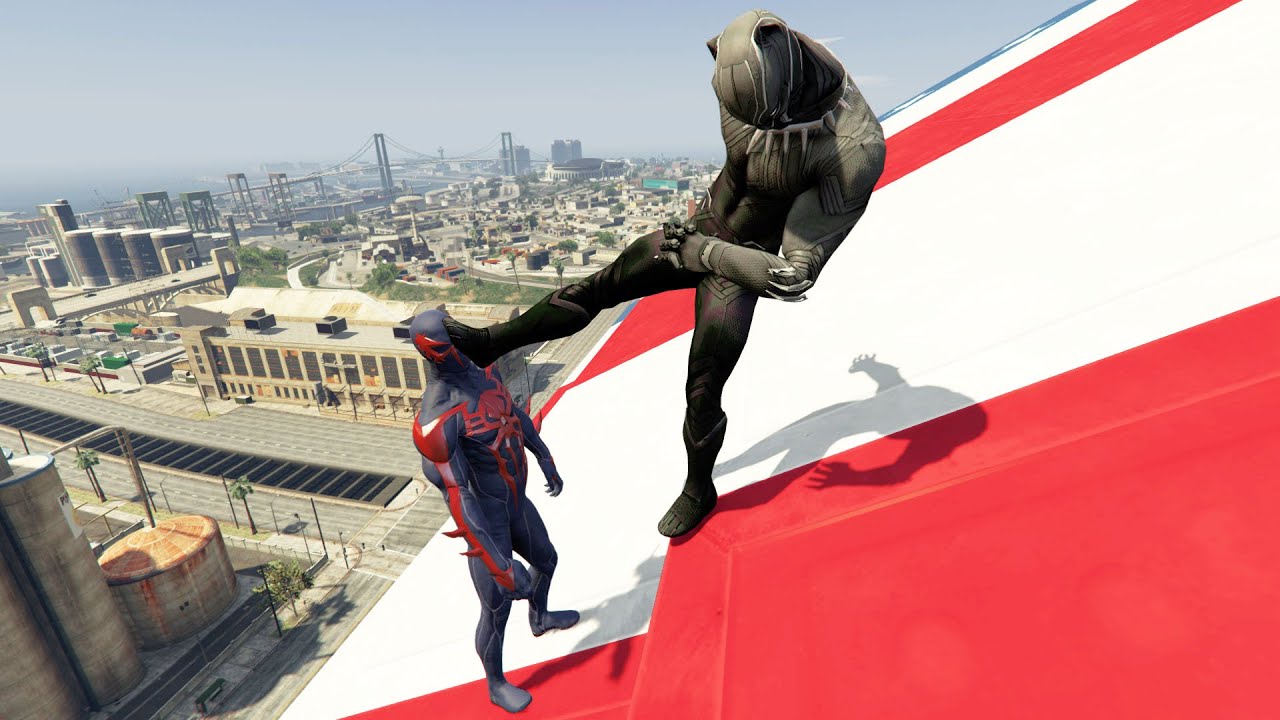 GTA 5 Epic Ragdolls And Fails #111 (Black Panther Vs Spider-Man 2099 / Epic Ragdolls)