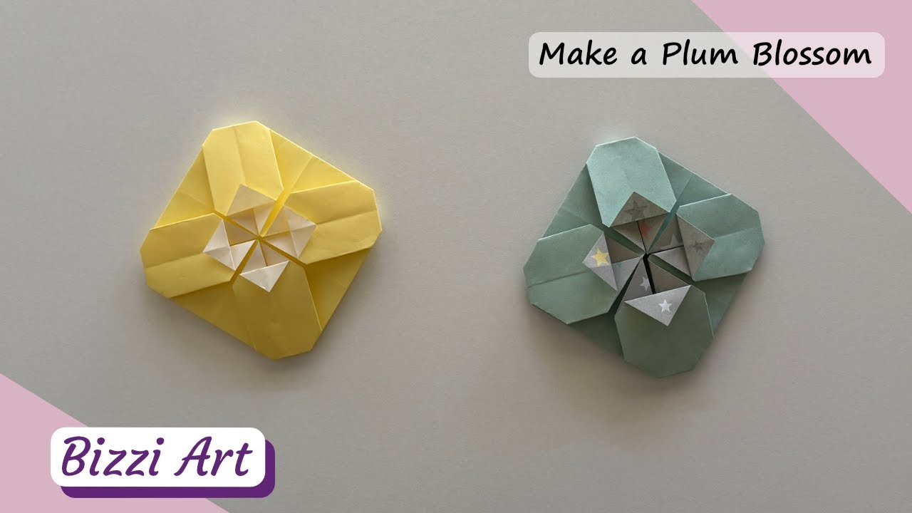 Make a Plum Blossom| Origami tutorials | Bizzi Art
