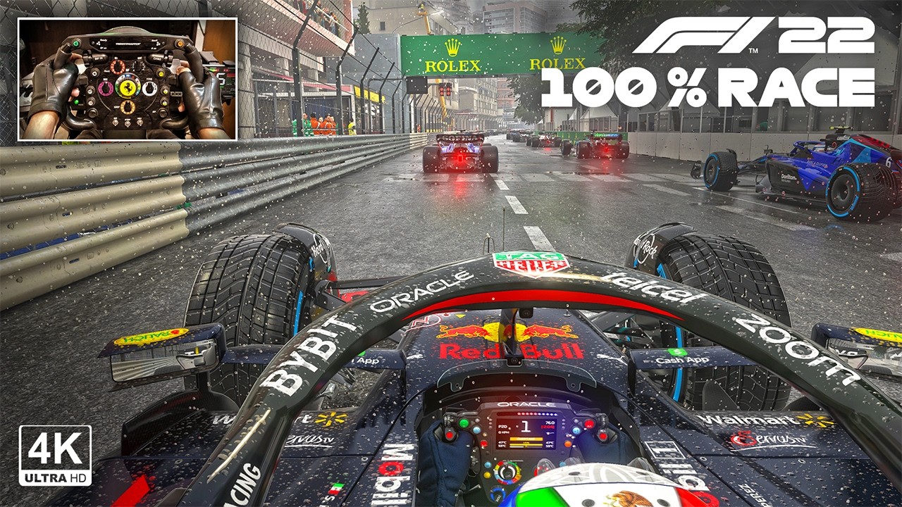 Sergio P&eacute;rez's Red Bull Racing RB18 - 100% Race Monaco GP | F1 22 Steering Wheel Gameplay