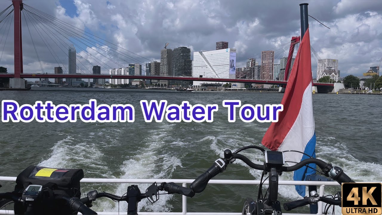 Rotterdam Water Tour | [4K] | Waterway by Waterbus from Rotterdam to Molenkade 🇳🇱