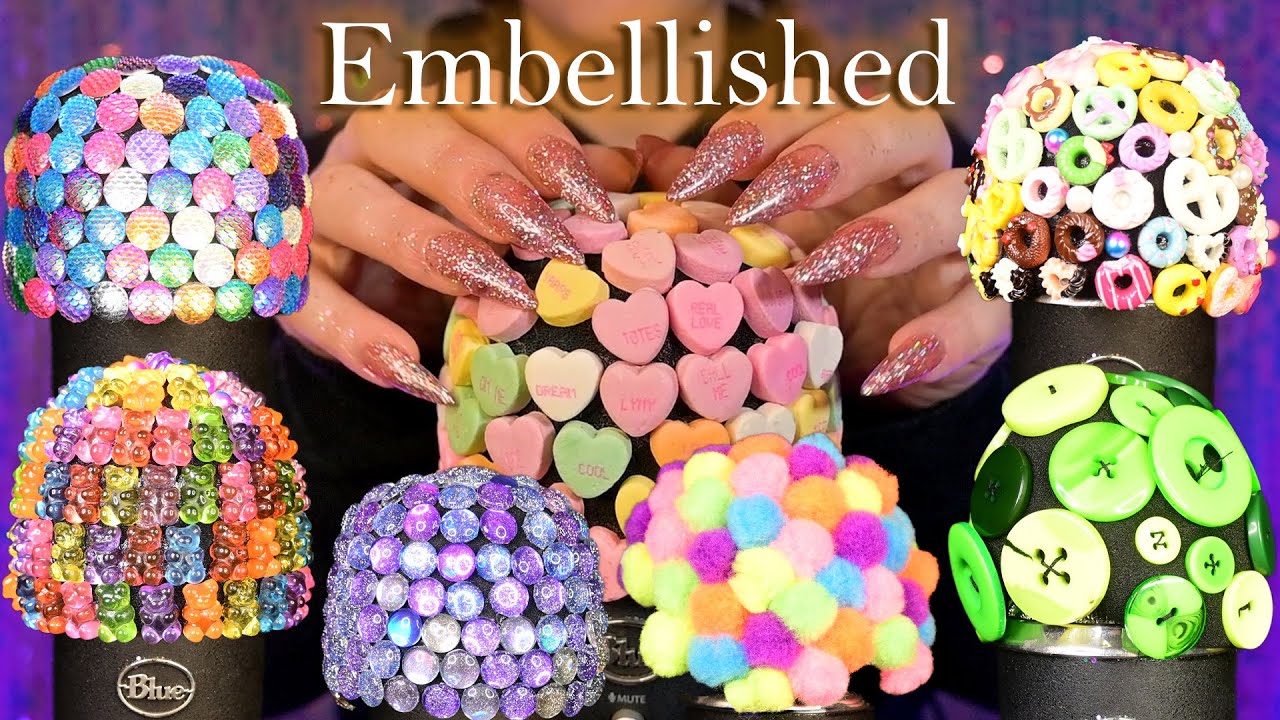 ASMR Mic Tapping & Scratching on all my Embellished Mic Covers!✨ (No Talking) Hypnotic Mic Tapping 😴