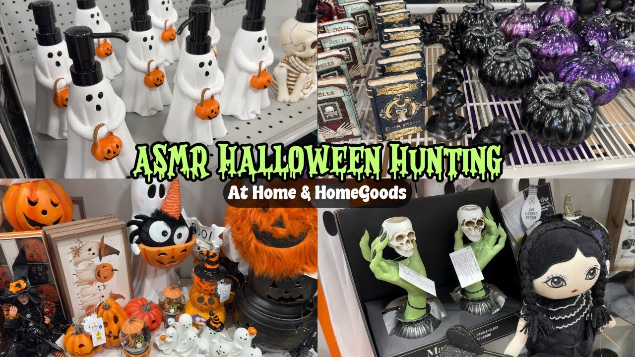 ASMR Halloween Hunting at HomeGoods & At Home | Spooky Sunday 🎃 (whispered voiceover + fluffy mic)