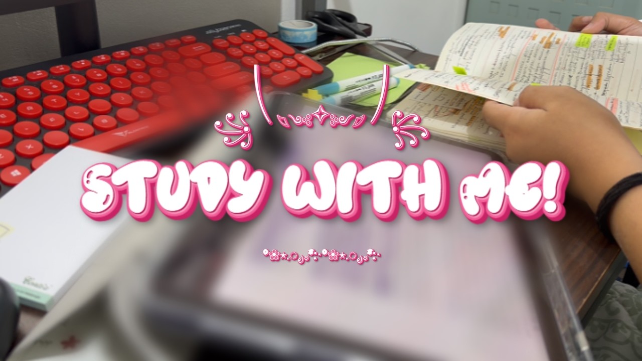 Study with Me! (50 mins) | ASMR, Background noise, real-time