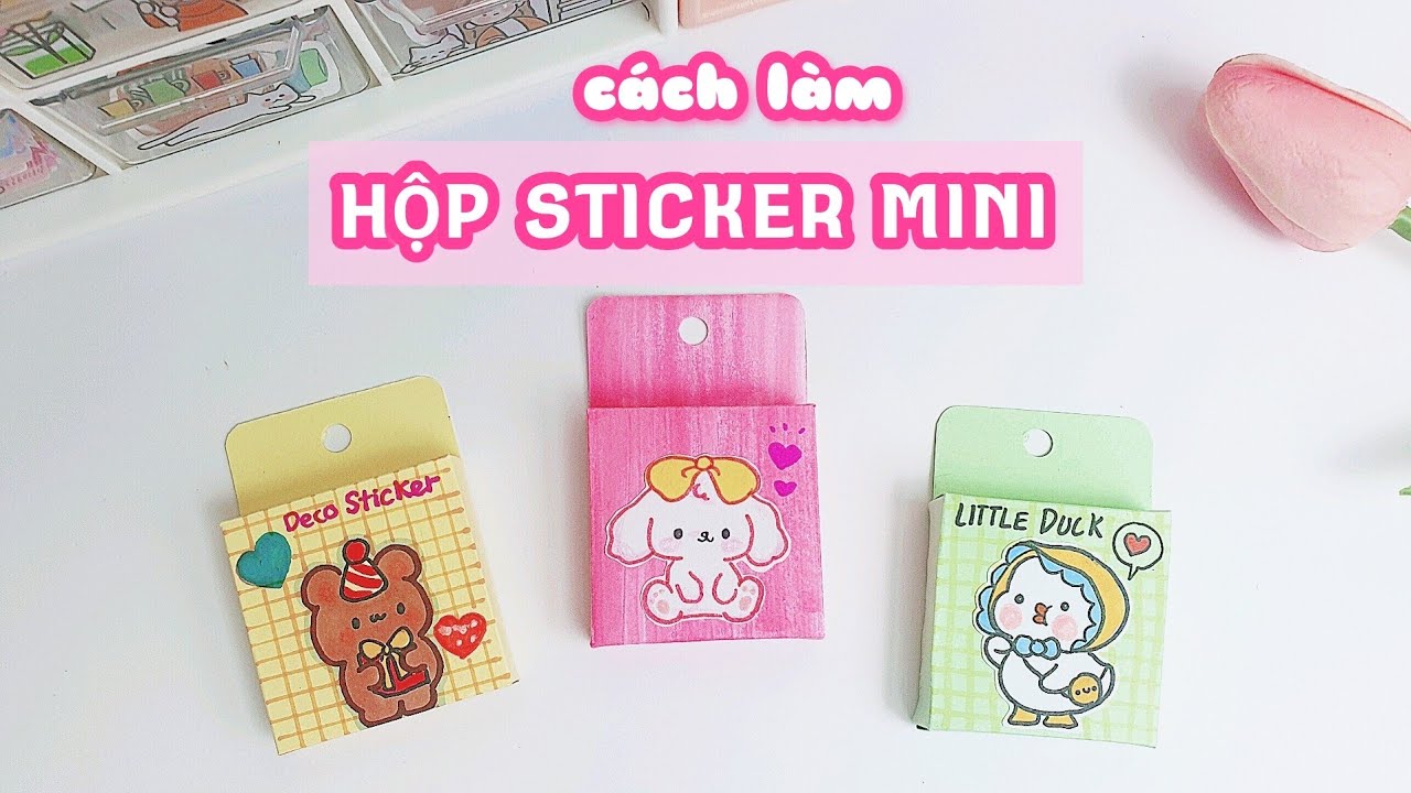 Cách làm HỘP ĐỰNG STICKER MINI siêu dễ thương|Diy sticker storage box