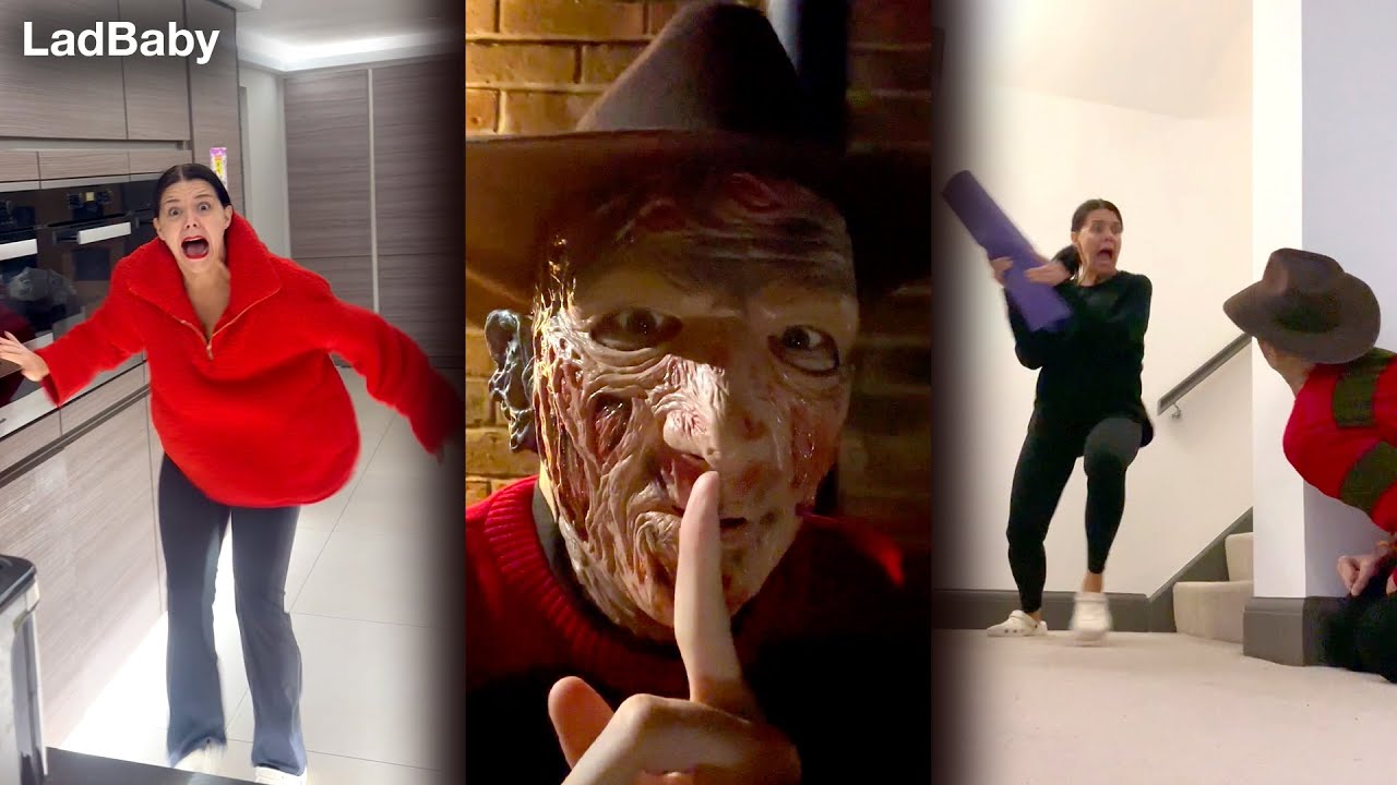 Scaring my wife with Freddy Krueger 🤣😱