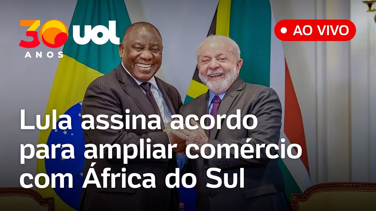 Lula recebe presidente da África do Sul e assina acordo para ampliar comércio; veja ao vivo