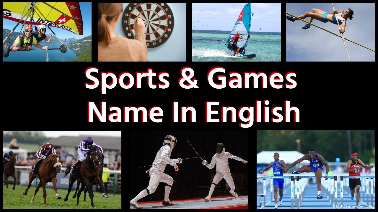 Sports & games name in English with pictures.