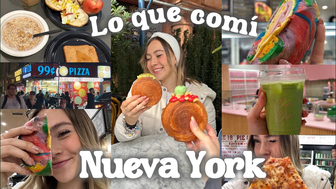 TODO LO QUE COMÍ UN DÍA EN NUEVA YORK🍔🥯🍕- Evelyn Rangel